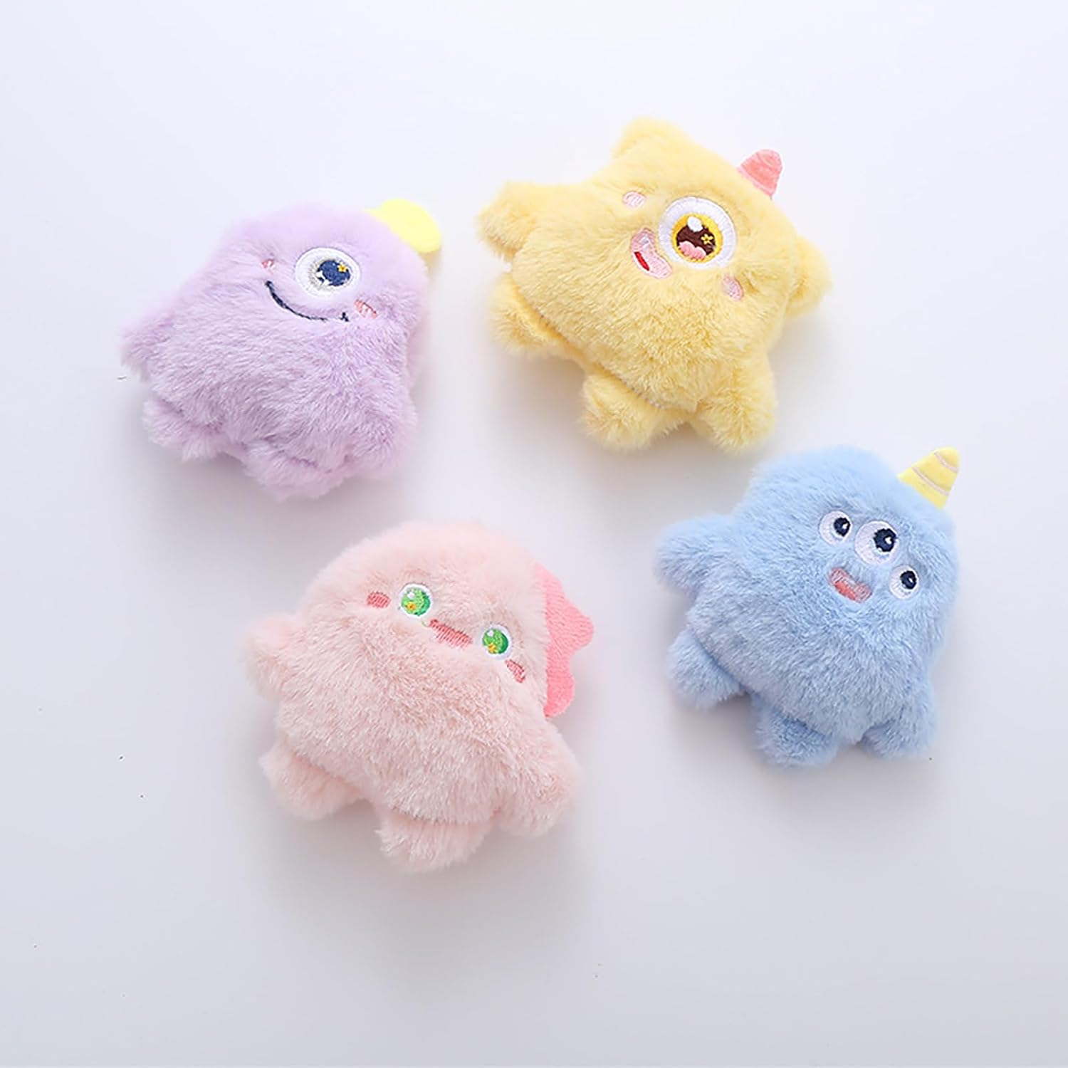 Cute Plush Toy with Catnip and Noisemaker Inside, Decorative Stuffed Animal for Home (Yellow) image number 3