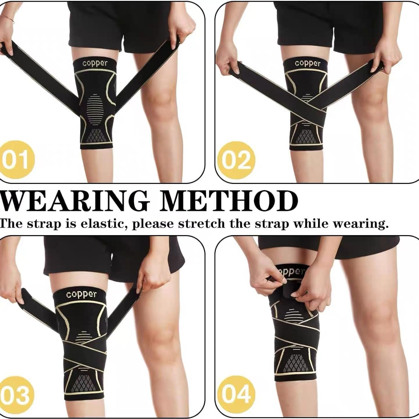 2 Pack Wellknee Knee Brace for Men and Women,Compression Sleeve with Patella Support for Weightlifting and Volleyball, Knee Pads and Straps for Meniscus Tear Relief Joint Pain Arthritis, ACL (XL)