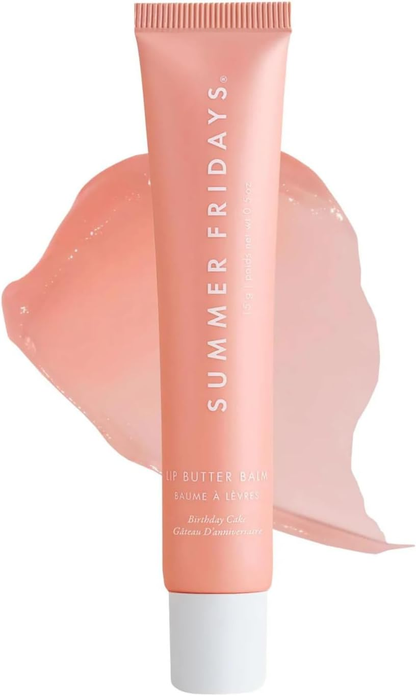 Summer Fridays Lip Butter Balm - Conditioning Lip Mask and Lip Balm for Instant Moisture, Shine and Hydration - Sheer-Tinted, Soothing Lip Care - Pink Sugar (.5 Oz)