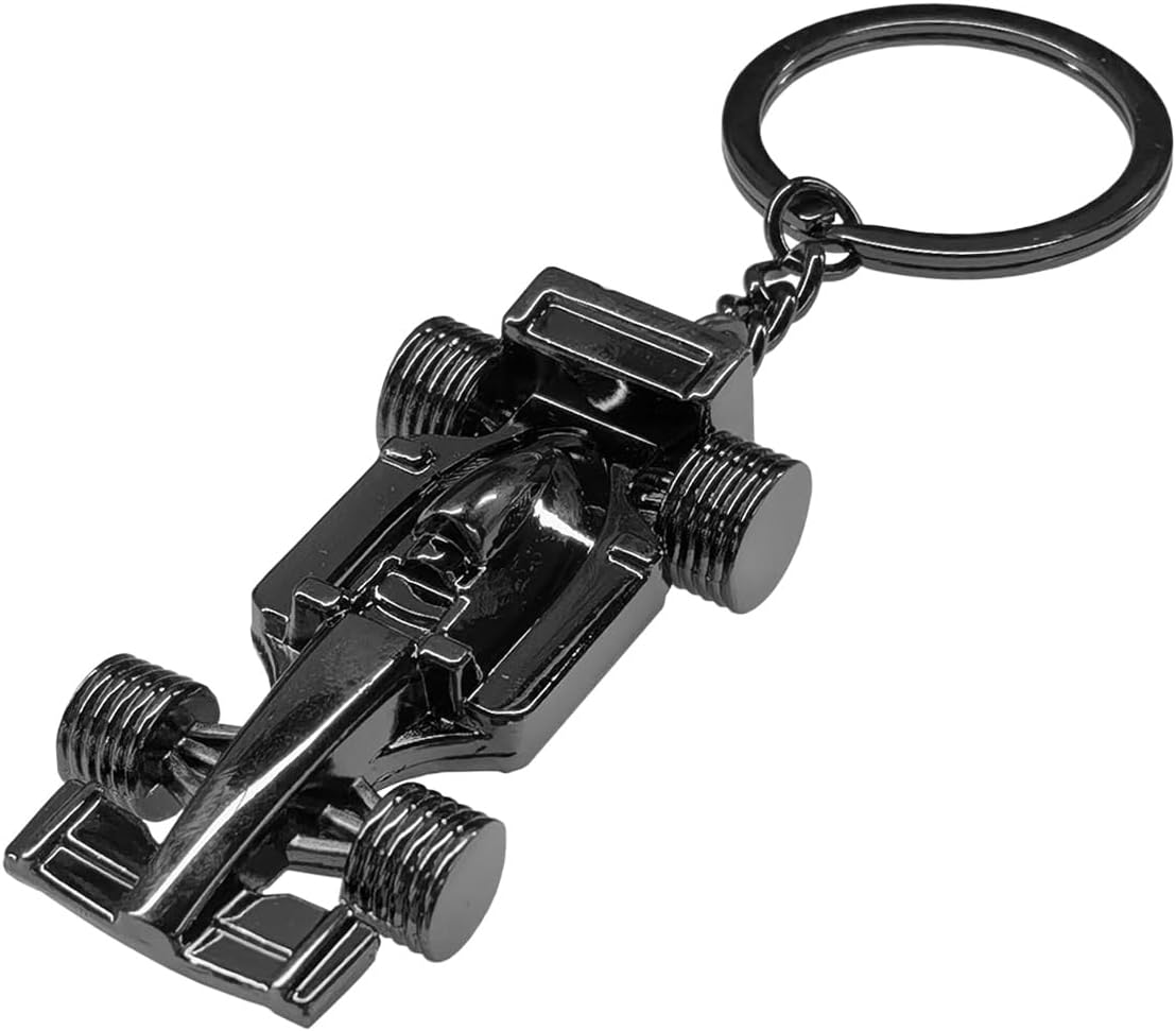 KITUREK 3D F1 Race Car Keychain, Zinc Heavy Duty Racing Model Keychain, Car Key Ring Present for Father Husband Boyfriends