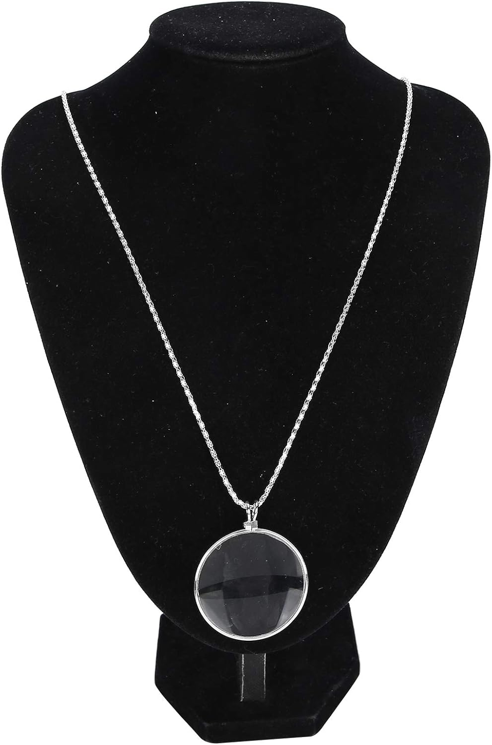 Joyzan 5X Necklace Magnifier, Magnifying Glass Pendant 1.7'' Lens Hanging Chain Monocle Magnifier Portable Pocket Jewellers Loupe for Library Reading Zooming Increase Vision Jewelry Crafts Needlework image number 1