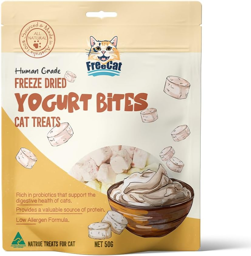 Freeze-Dried Yogurt Bites Cat Treats, Chicken and Greek Yogurt, 50G, Human Grade