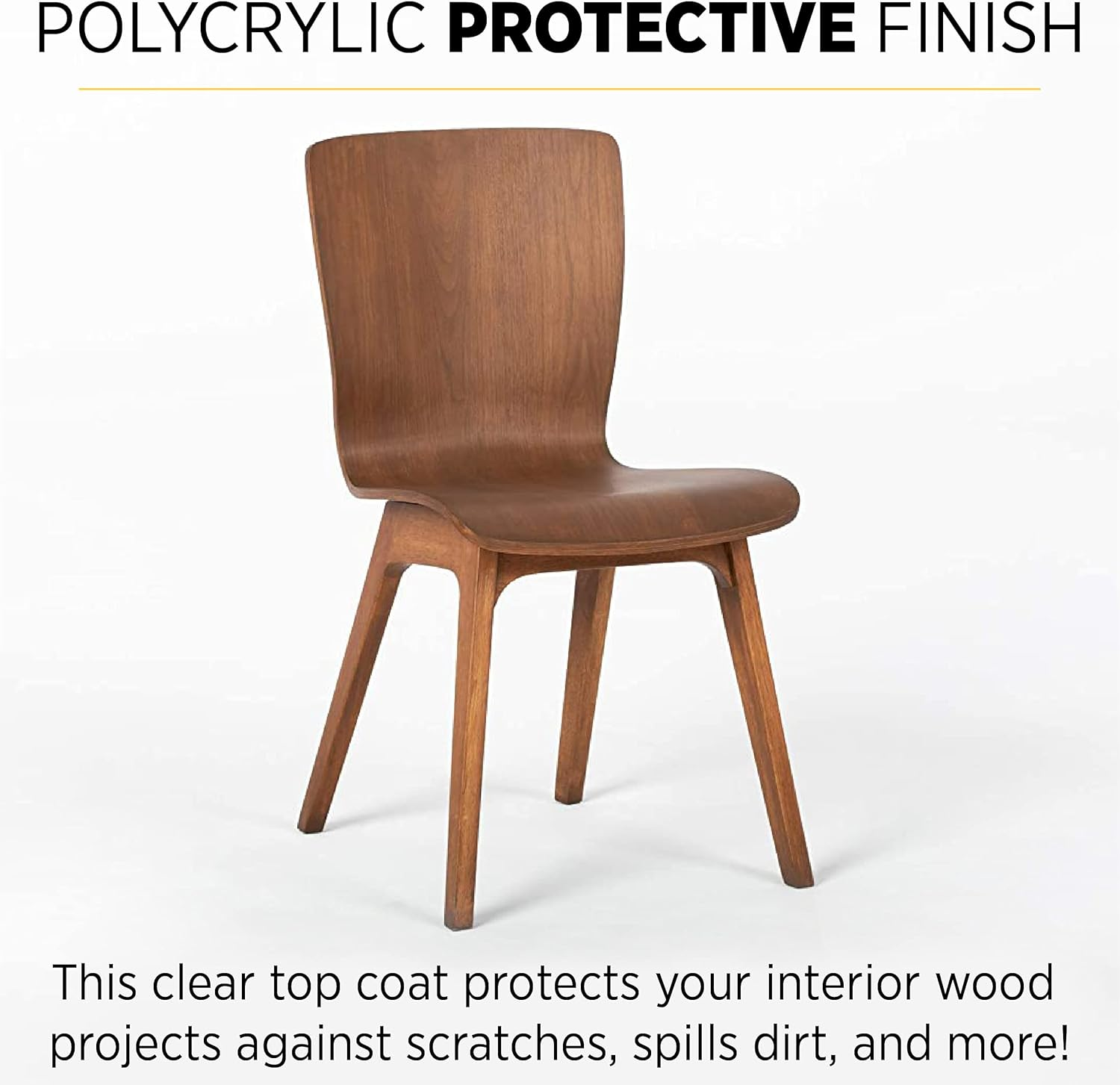 Minwax 211114444 Polycrylic Protective Wood Finish, Clear Ultra Flat, &frac12; Pint image number 2