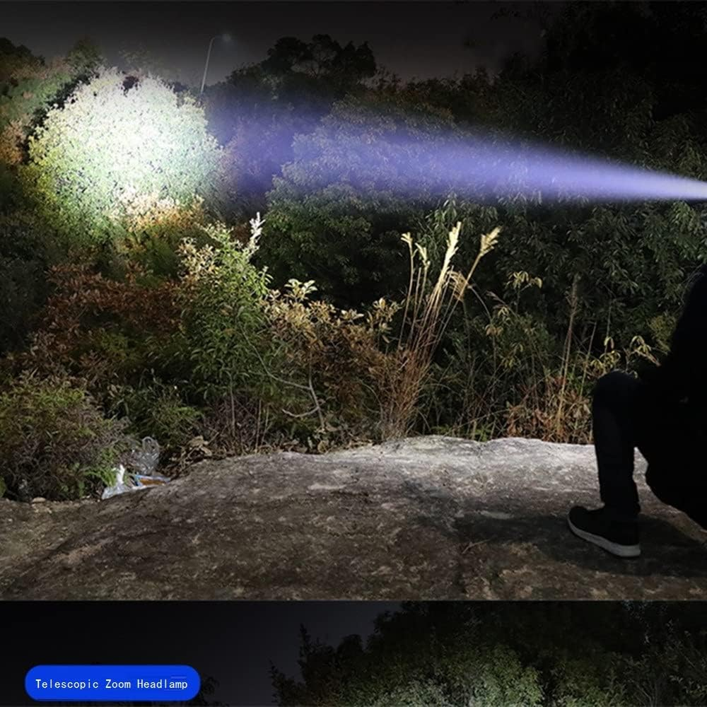 Disenkelubo Headlamp,Super Bright 18000 Lumen 6 LED Work Headlight with Red Warning Light 8 Modes Rechargeable Waterproof Flashlight,Headlights for Camping Cycling Hunting Fishing Climbing Running Outdoor image number 3