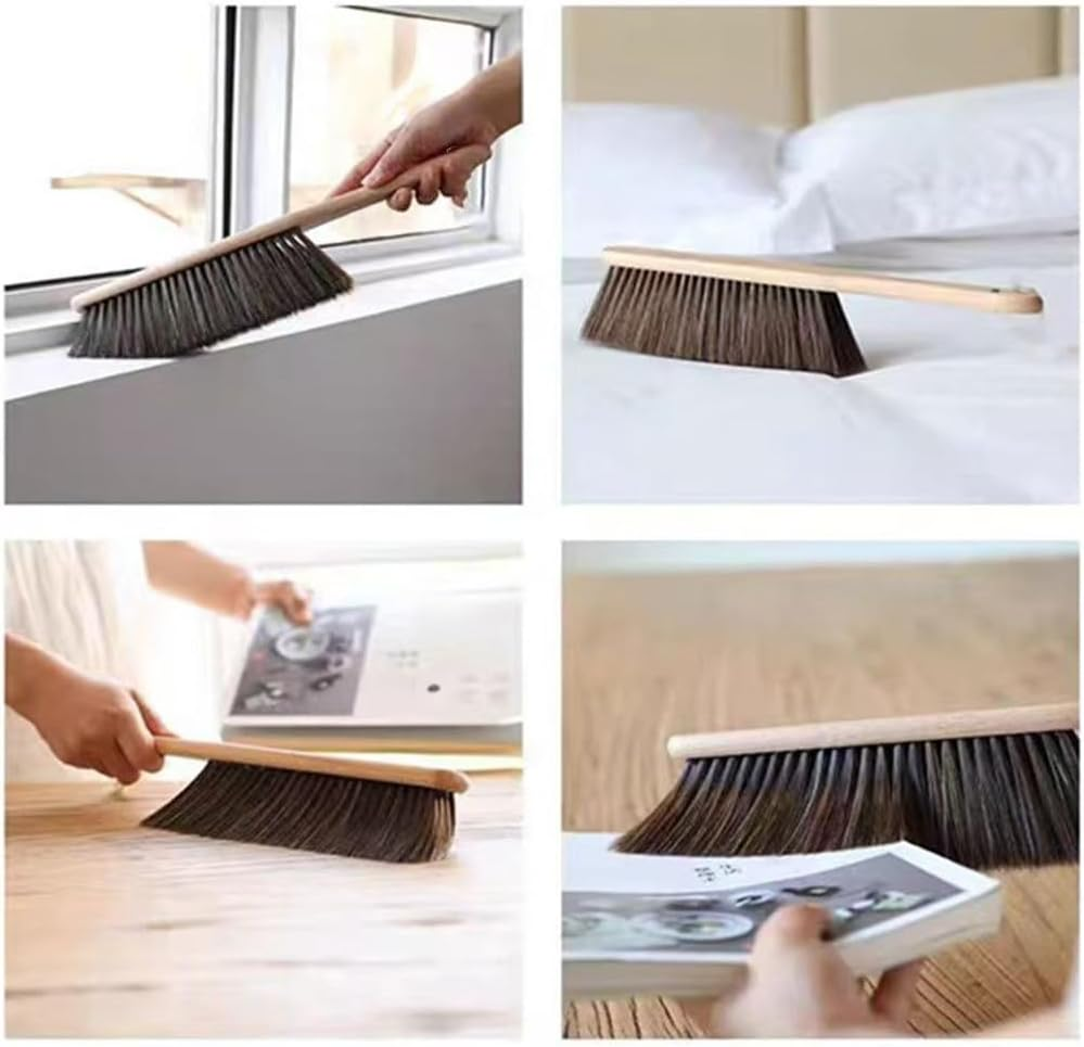 Pack of 2 Dusting Brush Wooden Handle Soft Bristles Cleaning Brush for Counter Bed Sofa Car Fireplace Clothing Household Cleaning Furniture Carpet image number 3