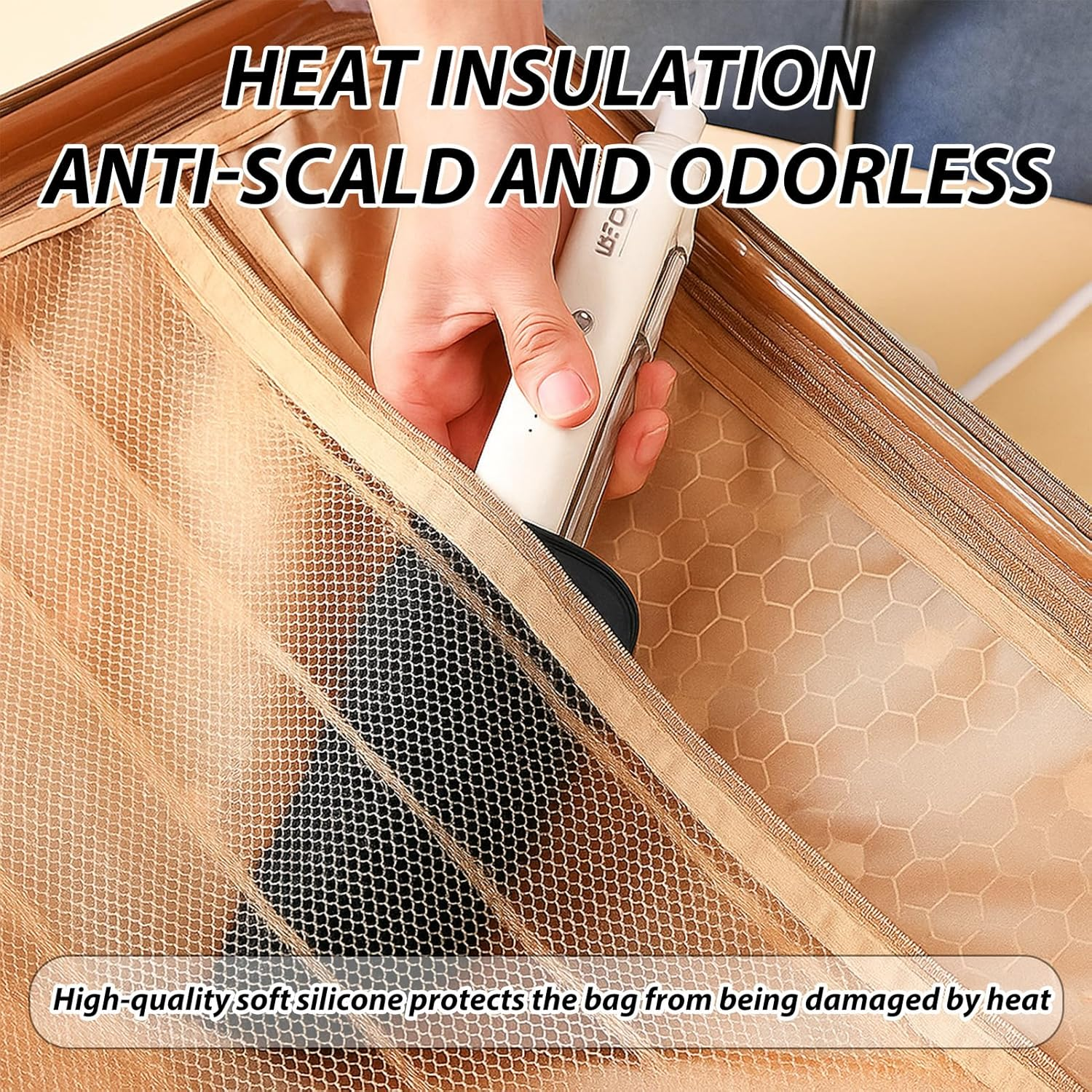 Ozessence 2 Pcs Heat-Resistant Mat for Curling Irons, 21&times;15.8Cm Portable Heat Silicone-Resistant Mat for Curling & Flat Irons, Used for Anti-Slip Protect Desktop and Travel Carry image number 4