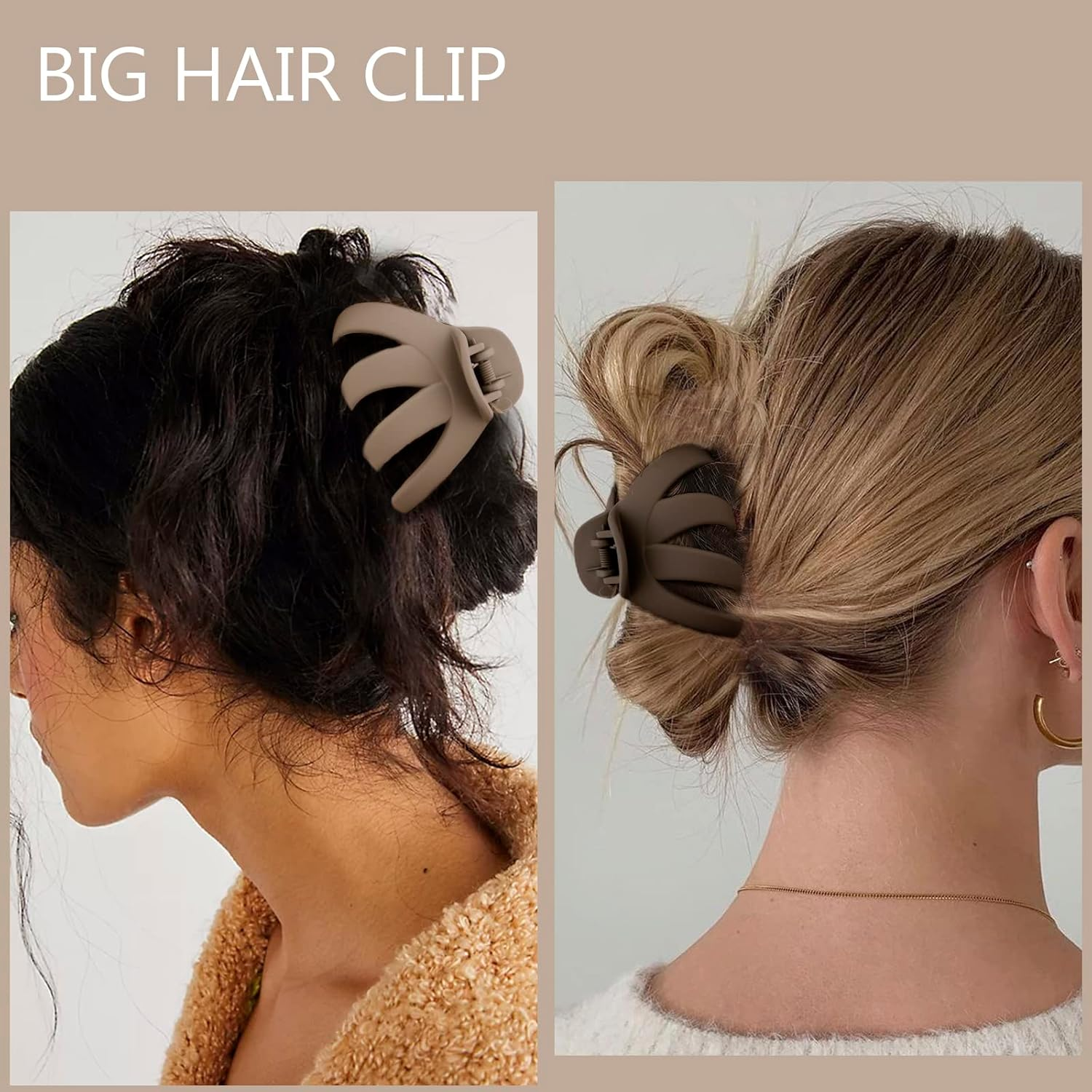 4 Pcs Octopus Hair Clips Hair Clips for Women Claw Clips for Thick Hair Matte Hair Clips Strong Grip Non-Slip Jaw Clips Neutral Color Hair Clips Simple Hair Clips for Women Girls image number 1