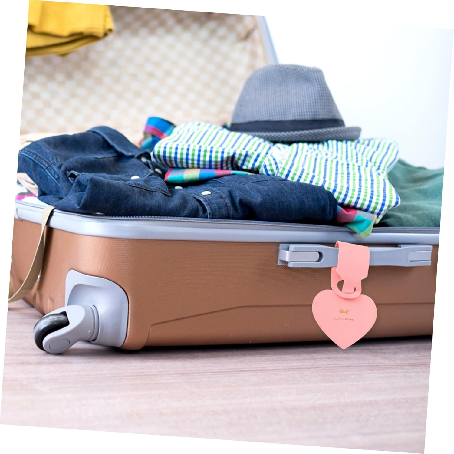 CATIEBYE 4Pcs Luggage Tags Labels Travel Suitcase Tags for Suitcase Name Id Card Holder image number 3