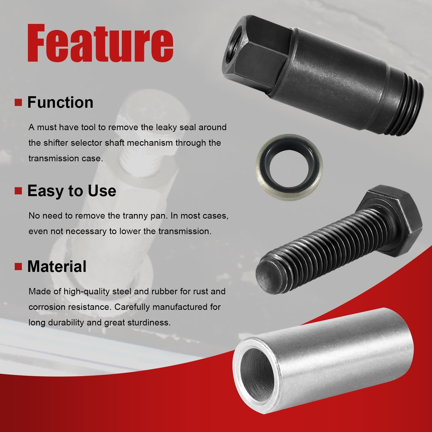 Replaces for GM Transmission Shifter Lever Seal Remover Installer Compatible with GM Turbo 300 350 400 425 475 700-R4 4L60 Includes Seal image number 2