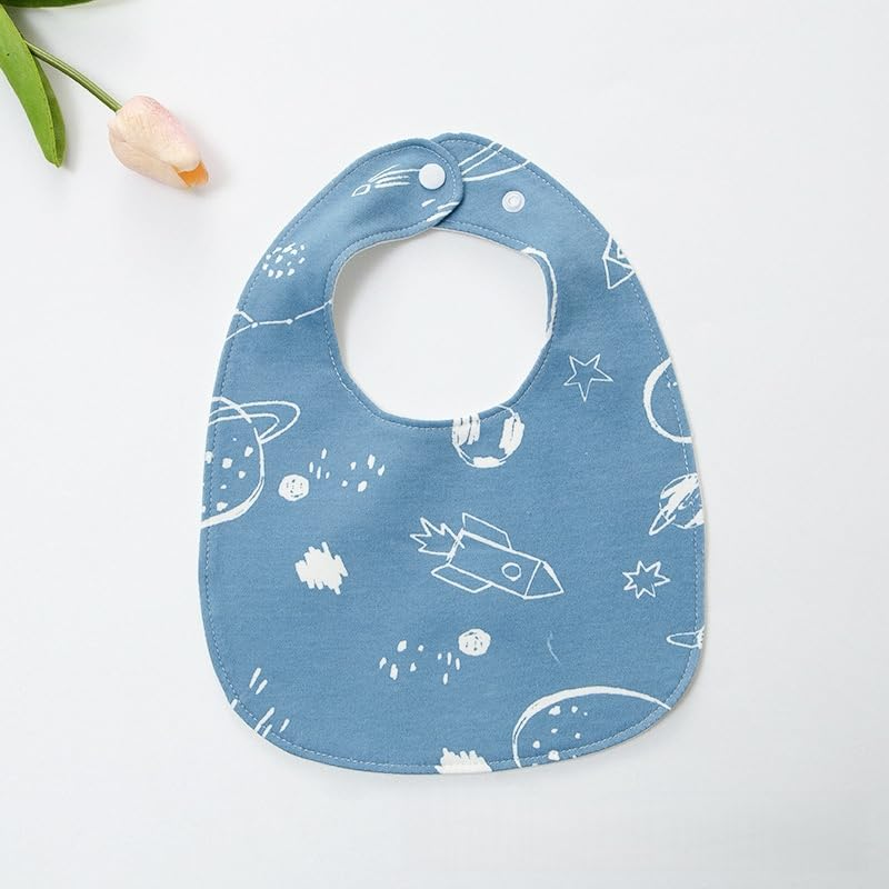 3-Pack Cotton Baby Bibs for Eating - Lightweight Toddler Feeding Bibs, Mess Proof, Food-Grade Baby Eating Essentials, Easy to Put on & Clean image number 2