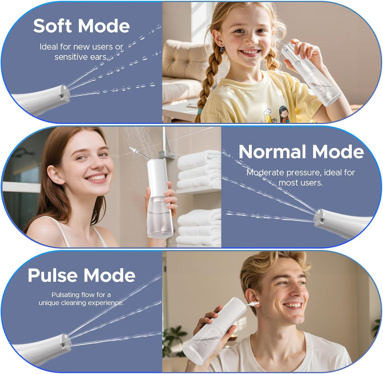 Ear Cleaner, Professional Ear Wax Removal with 6 Tips, 3 Modes, IPX7 Waterproof, USB-C Rechargeable Ear Cleaning Kit for Home Use, White image number 3