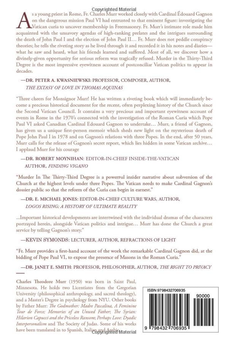 Murder in the 33Rd Degree: the Gagnon Investigation into Vatican Freemasonry image number 2