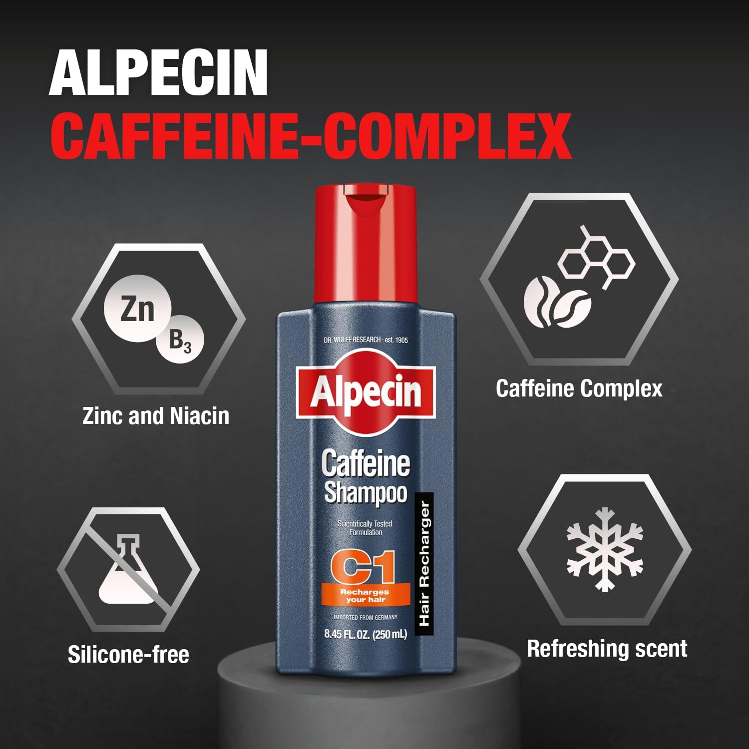 Alpecin C1 Caffeine Shampoo 1X250 | Hair Energizer Supports Natural Hair Growth | Shampoo for Stronger and Thicker Hair image number 4