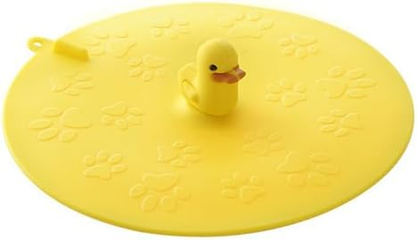 Bathtub Stoppers Drain Plug Cover, Cute Silicone Bath Drain Cover,Tub Stopper Flat for Shower Bathroom Laundry,Universal Sink Stopper Kitchen Drain,1 Pack Floor Drain Backflow Preventer (Yellow)
