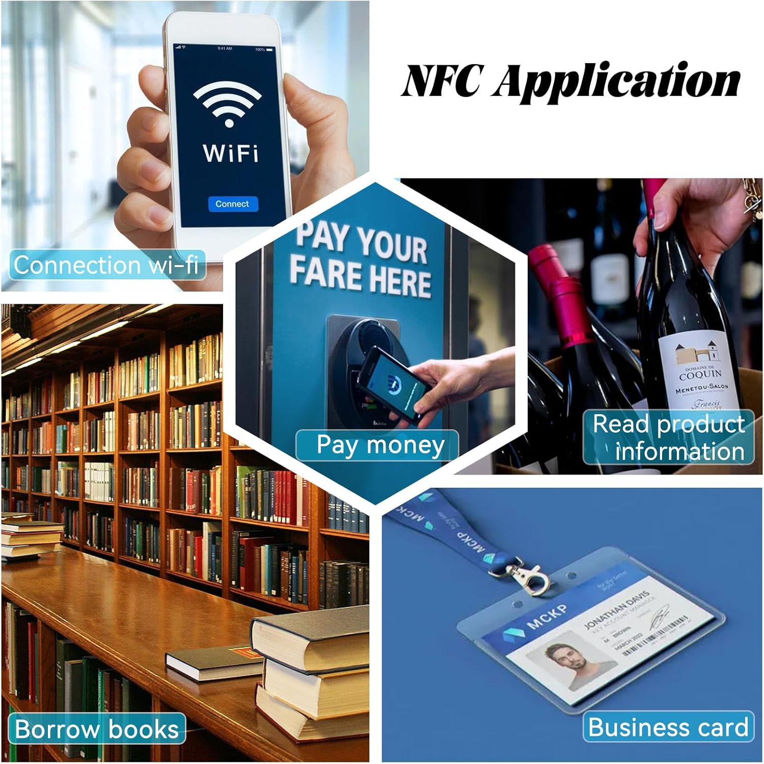 12 X NTAG215 NFC Stickers NFC Tags Rewritable NFC 215 Tag White with NFC Chip 25Mm (1 Inch) Round, Compatible with Tagmo and All NFC Enabled Devices image number 1