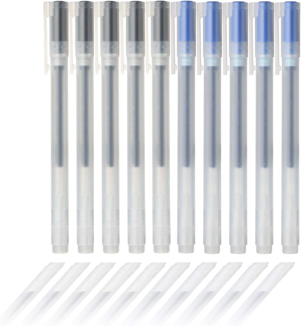 Muji Gel Ink Ballpoint Pens 0.5Mm 2-Color Set Black-5 Pcs Blue-5Pcs image number 1