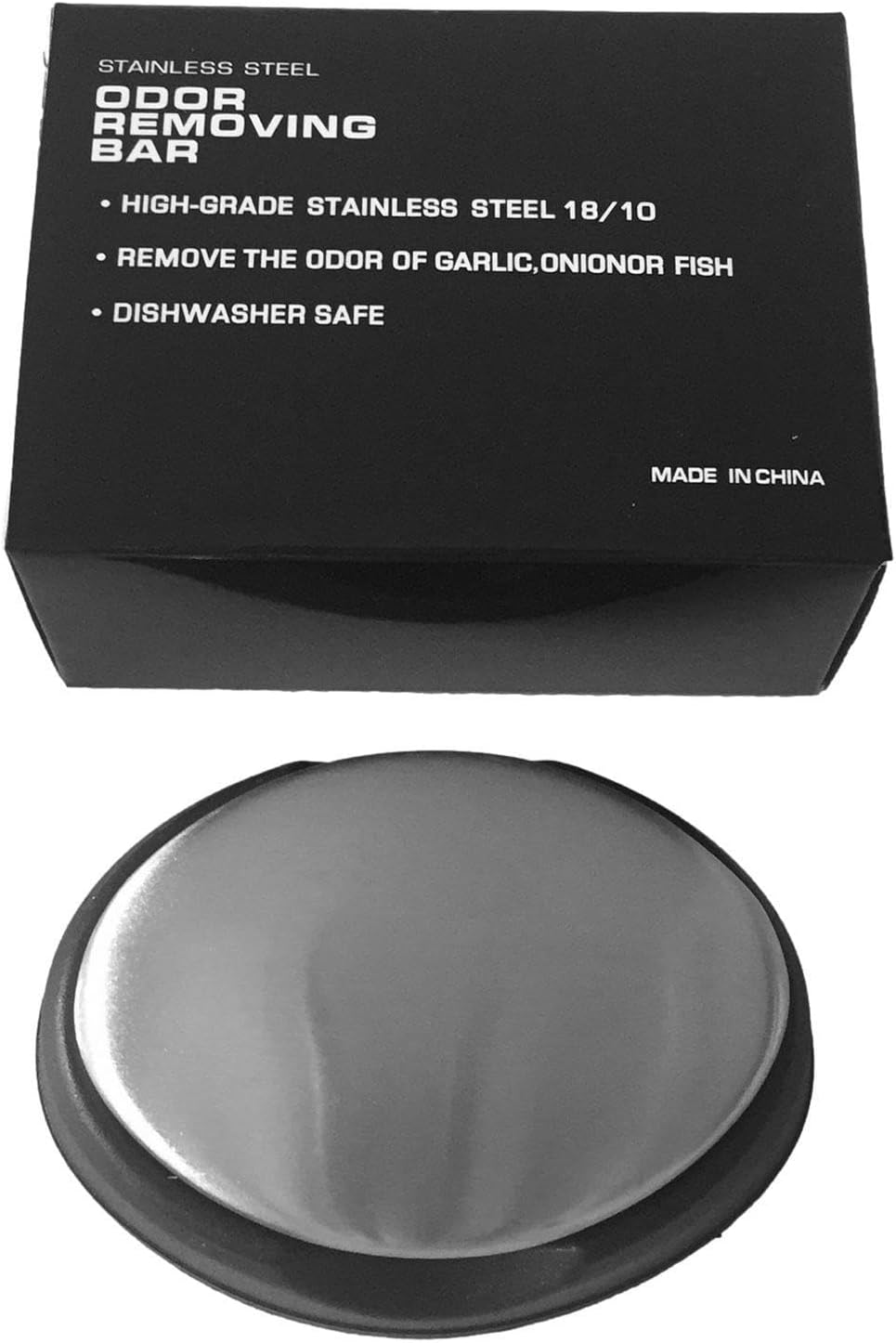 Stainless Steel Soap Bar | Odors Remover Hand Bar - Oval Deodorizing Metal Soap for Eliminating Smell from Hands, Kitchen and Dining Room Jmedic - English Large Soap + Base image number 2