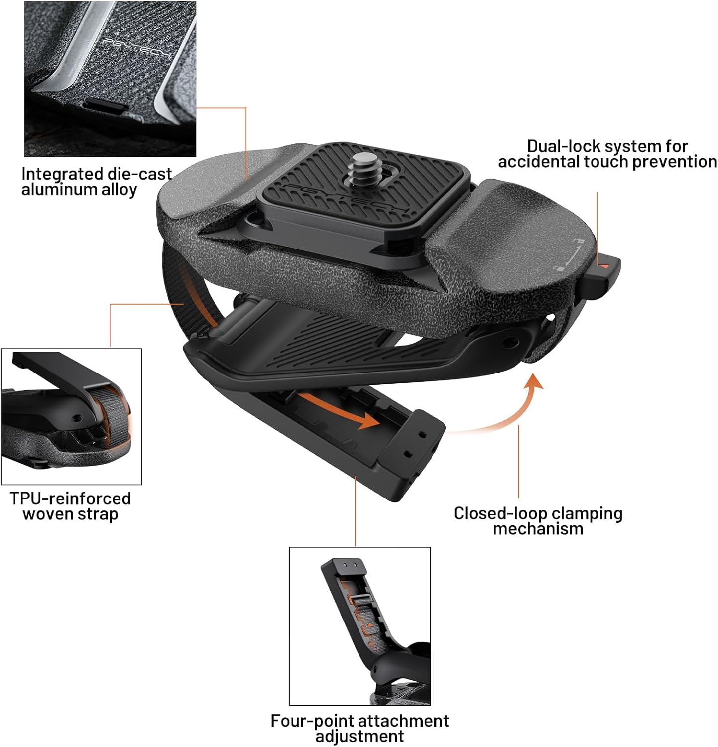 PGYTECH Beetle Camera Clip V2 with Plate, Quick Release Camera Backpack Clip, Arca-Swiss Compatible, Snaplock System for Sony/Nikon/Fuji/Dslr/Mirrorless Cameras, Instant Mounting & Hands-Free Shooting image number 3