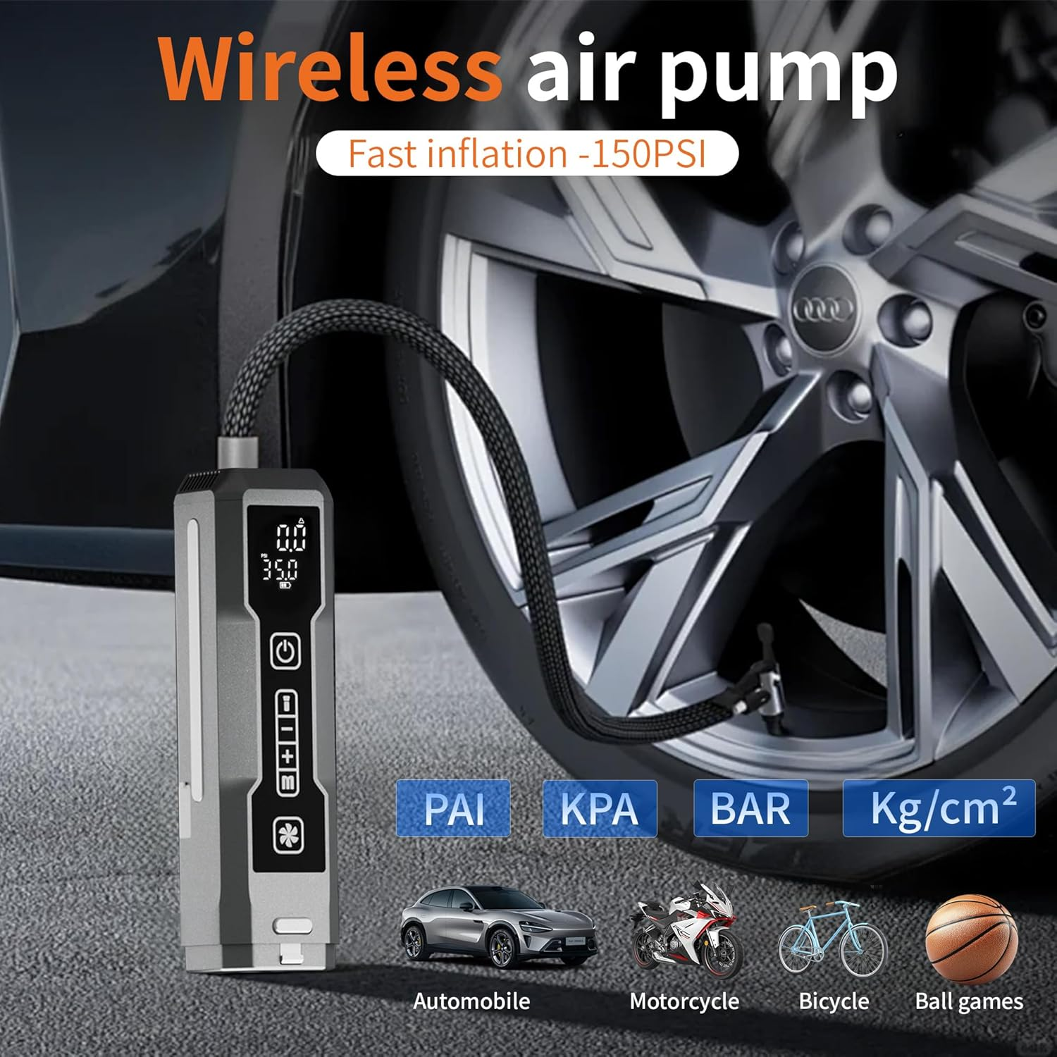 Mini Vacuum Cleaner High Power Car Vacuum Cleaner Rechargeable Handheld Electric Air Duste Vacuum Cleaner, Air Pump, Tire Pressure Gauge, and Flashlight All in One image number 6