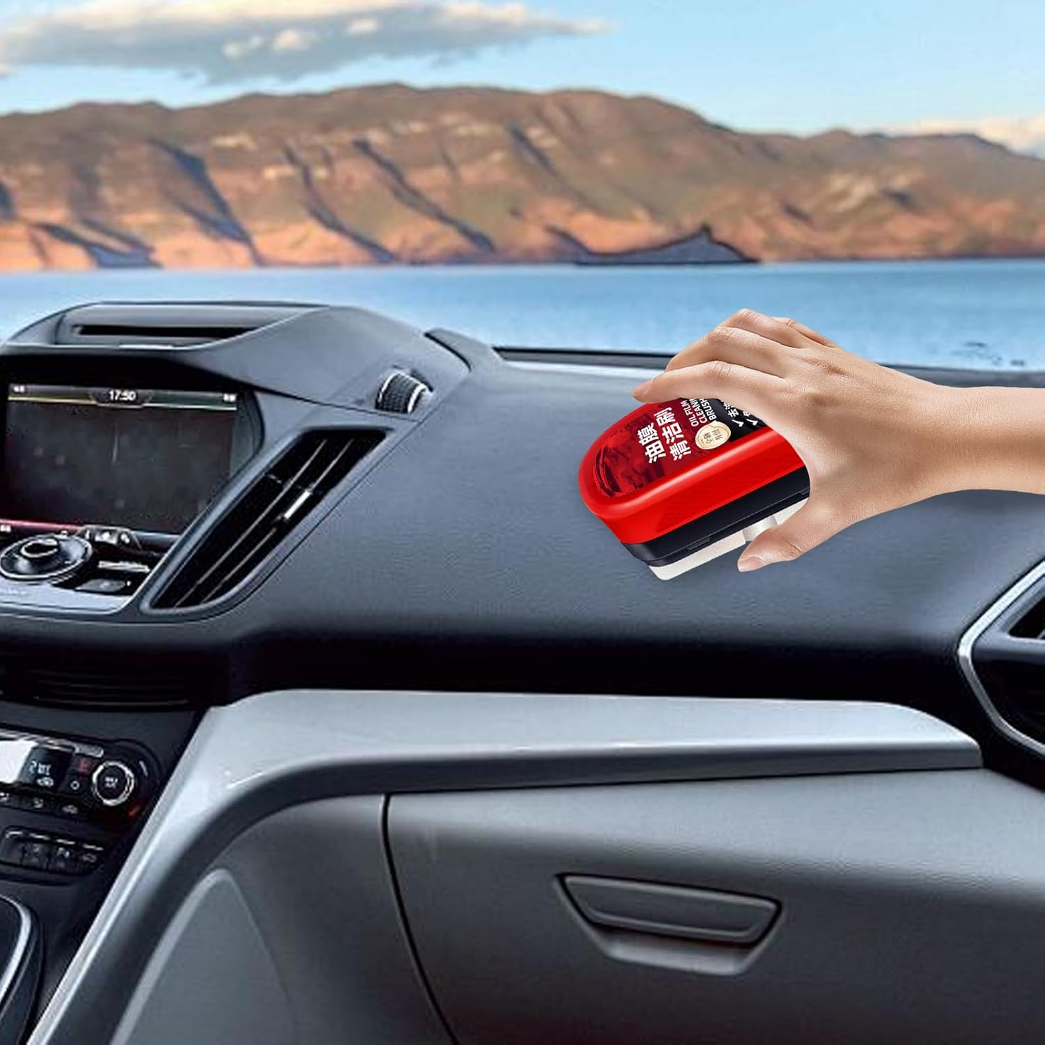 Automotive Oil Film Cleaning Brush | Oil Film Remover for Windshield and Window Cleaning | Hydrophobic Anti-Fog Window Cleaner Care Tool for Sedan SUV RV Minivan Rear View Mirror Shower