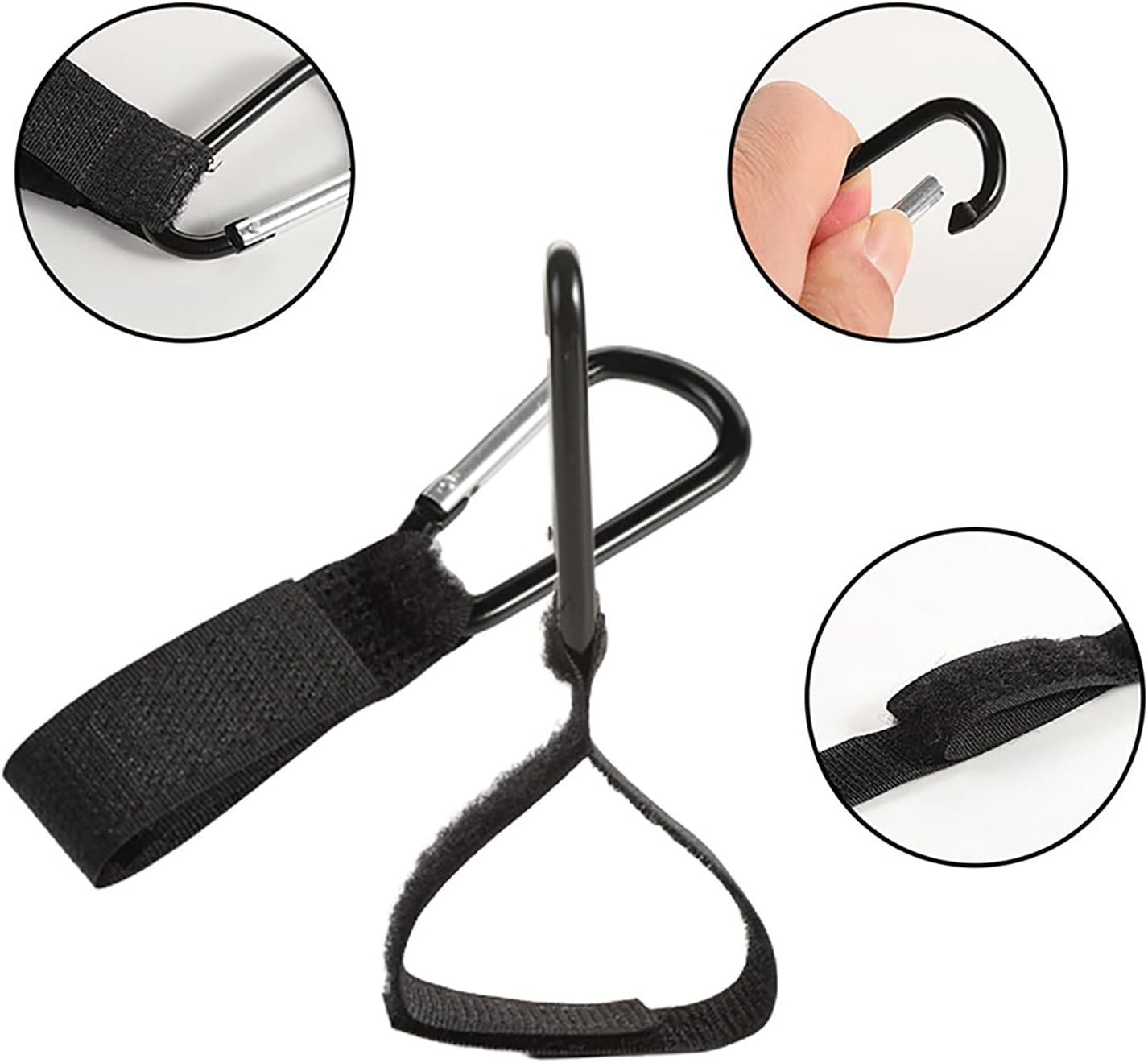 Wzenclave 6Pcs Baby Stroller Hooks Mommy Stroller Pram Clip and Stroller Accessories Stroller Peg and Organizer Hook for Diaper Bags 2 Stroller Pegs Clips 4 Baby Stroller Hooks Adjustable Clip Straps image number 6