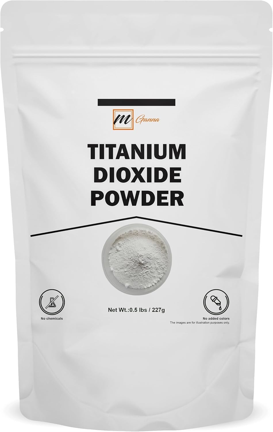 Mganna 100% Natural Non-Nano & Uncoated Titanium Dioxide Powder for Skin Hair and Health Care 0.5 LBS / 227 GMS image number 1