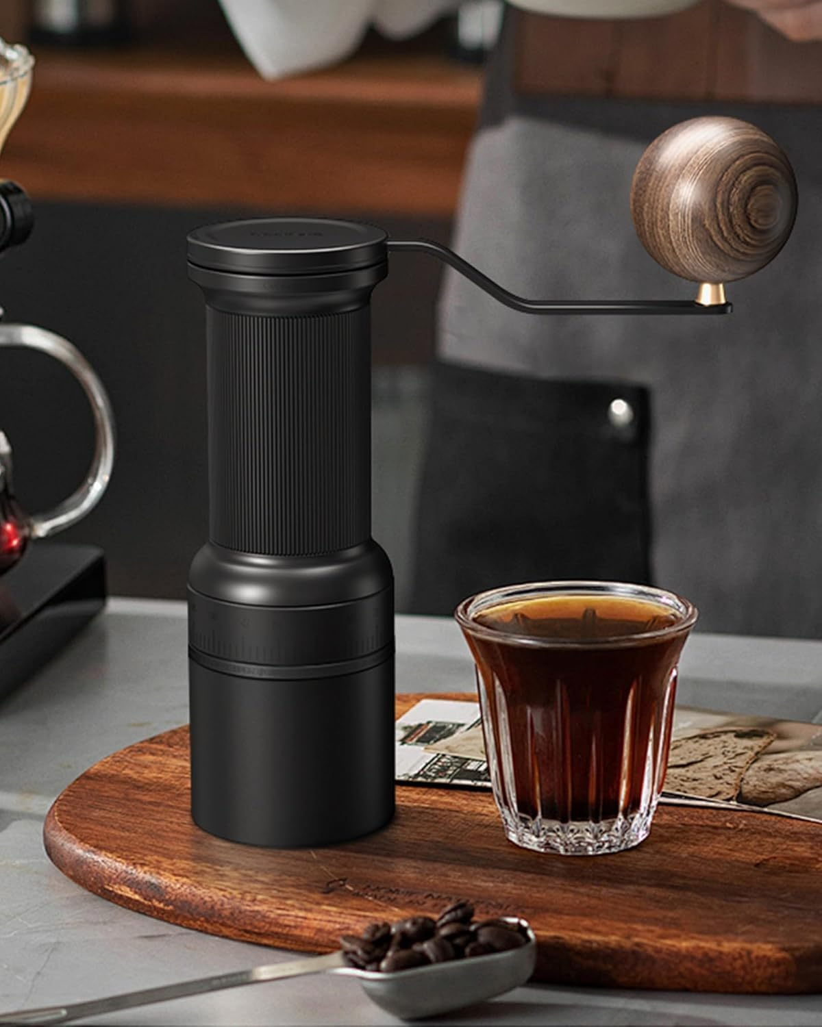 Cocinare Essence GO B38 Ultra Manual Coffee Grinder &ndash; Ghostedge Ultra Burr & 80 Grind Settings, Perfect for Pour-Over, Espresso & Cold Brew (Black) image number 1