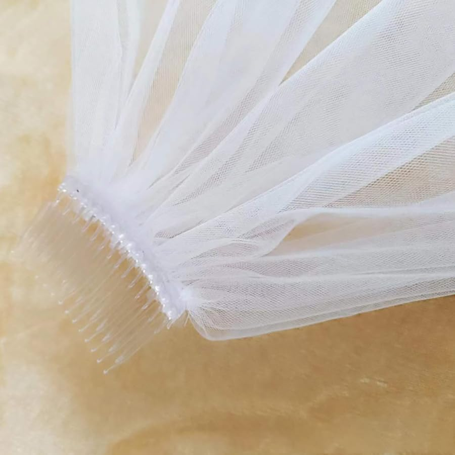 Weforu Bride to Be Embroidered Veil - Bachelorette Sash Veil Party Headband, White Head Peace for Bridal Shower Engagement Party, Wedding and Gift image number 1