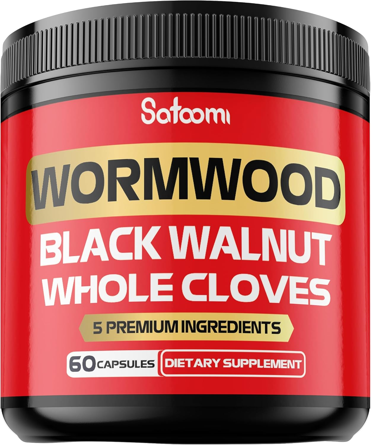5 in 1 Wormwood Capsules Supplement - Extracted from Black Walnut, Whole Cloves, Turmeric and Berberine Hcl - Immune System & Digestion Health - 60 Capsules image number 5