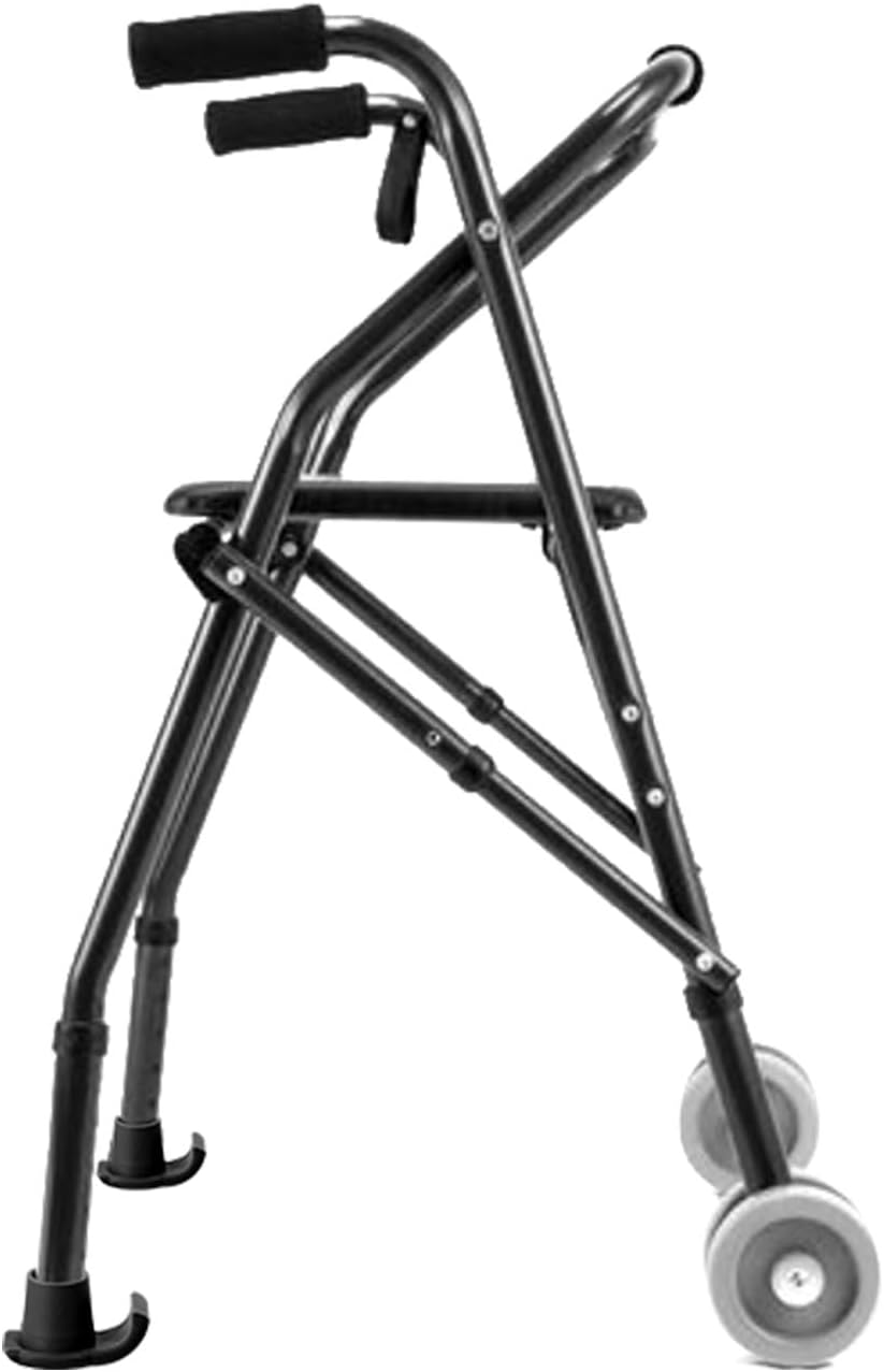 Walker Ski Glides,Walker Accessories for Seniors Folding Walkers, Universal Fit All 1-1/8" Tube Shaft Walker, 2Pack (Black) - Gray image number 2