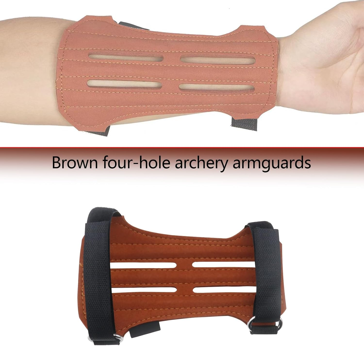 SG Store Outdoor Archery Arm Guard Archery Protective Gear Outdoor Arm Guard with Reverse Hair Suitable for Traditional Archery Forearm Protection Brown image number 6