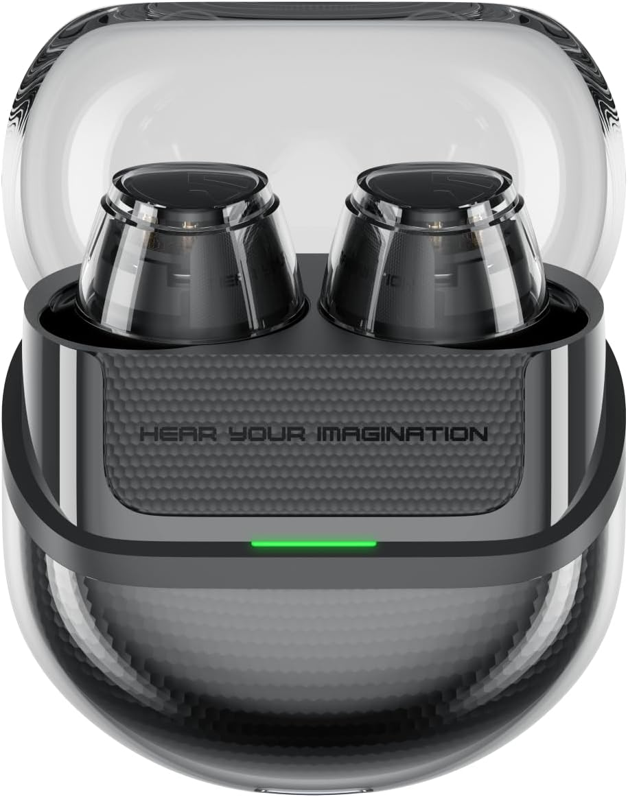 Wireless Earbuds, Soundpeats Clear Dot Bluetooth 5.3 Earphones with 10Mm Driver, 2 Mics with AI Noise Cancelling Headphones for Clear Calls, 27H Playtime, Game Mode, App Control Transparent (Black)