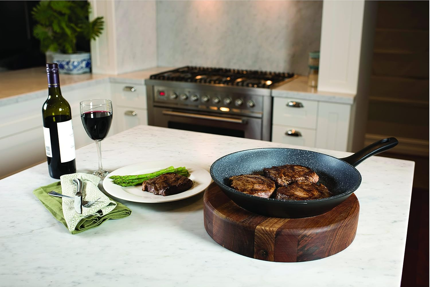 Pyrolux Pyrostone 2-Piece Non-Stick Fry Pan/Skillet Set, 24 & 30 Cm, Black image number 5