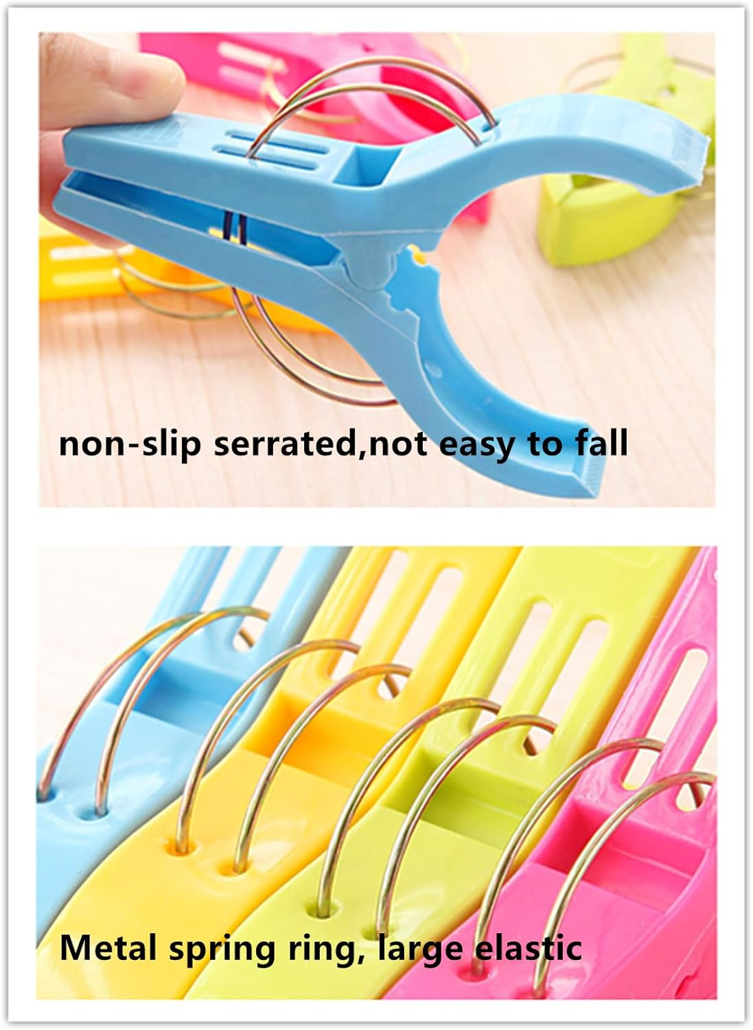 16 Pack Beach Towel Clips,Plastic Chair Clips Towel Holder Clothes Pins Clothes Pegs,For Beach Pool Chairs,Beach Accessories for Vacation,4 Bright Colors image number 2