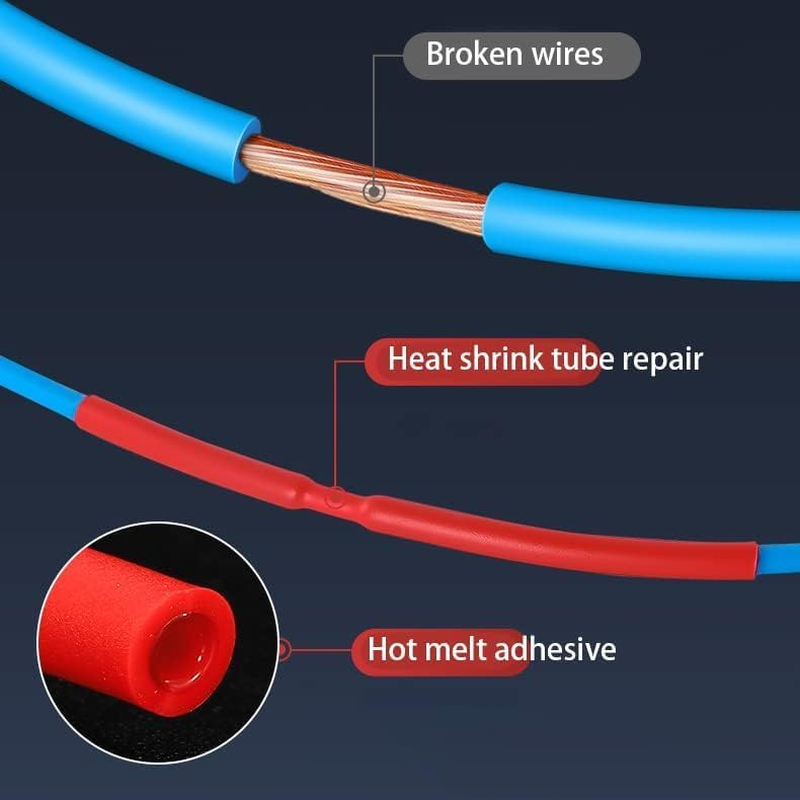 WADY 270Pcs Heat Shrink Tubing Kit, Black+Red,6 Sizes, Waterproof Wire Shrink Wrap Tubing, with Plastic Storage Case, for Wire Cable Shrinks Wraping Repair Insulation DIY image number 5