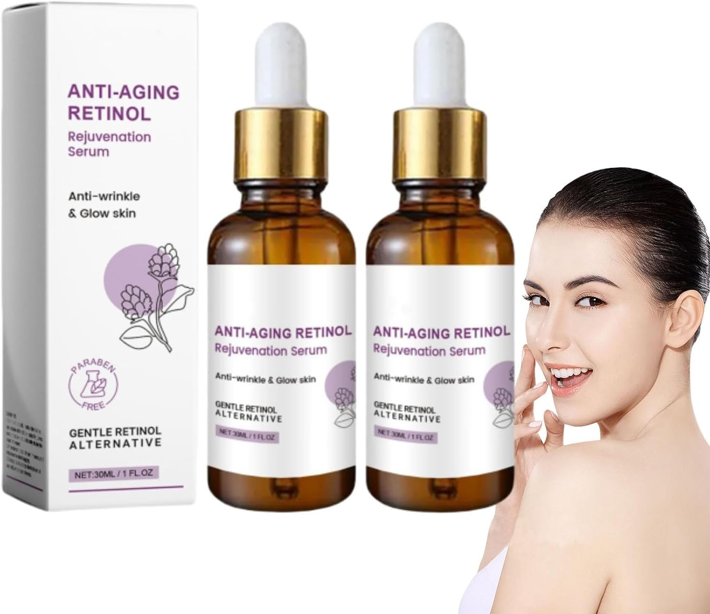 New Collagen Retinol Rejuvenation Serum, Bakuchiol Retinol Serum, Anti-Aging Retinol Rejuvenation Serum, Anti-Wrinkle & Glow Skin Essence(2Pcs) image number 4