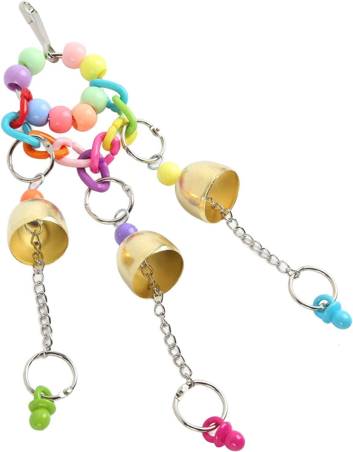 Xiuganpo Bird Bell Toy, Bite Resistant, Relieve Anxiety, Hanging Toy, Stainless Steel and Copper Acrylic Material