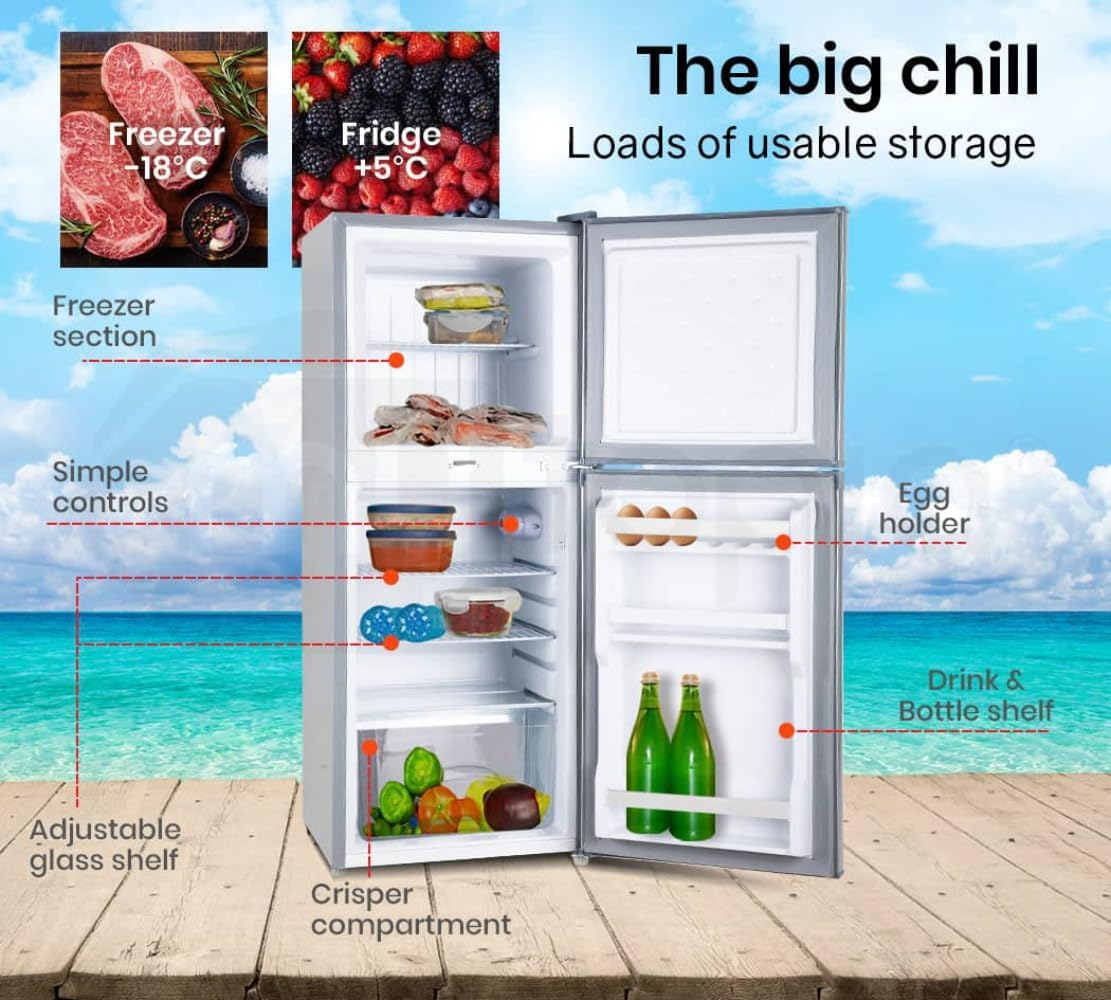 GECKO 125L Portable Fridge Camping Freezer Cooler Upright Refrigerator 12V/24V/240V for Motorhome, Caravan, Silver GKFF-13S image number 2