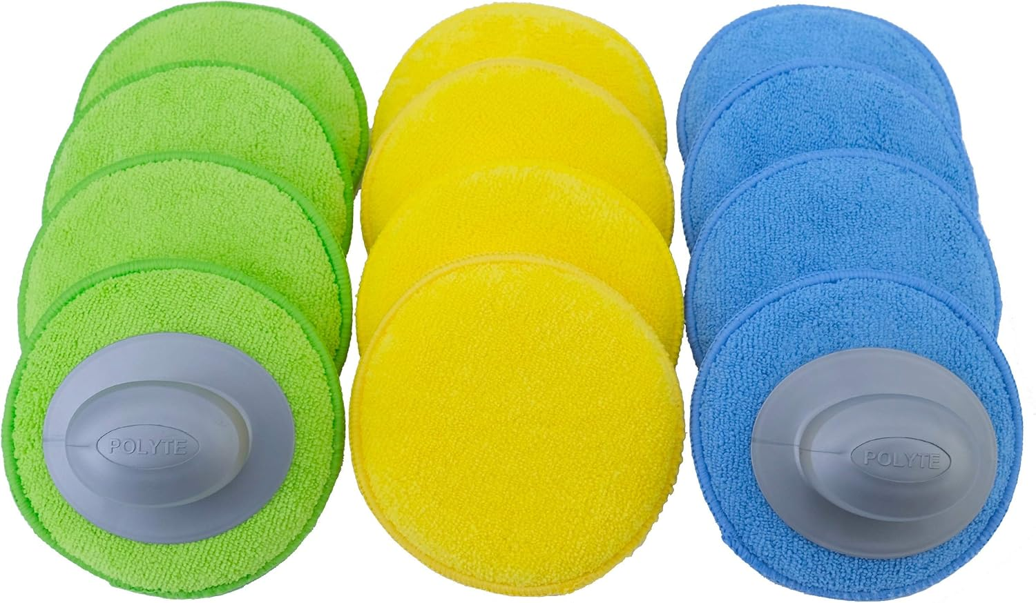 Polyte Foam Detailing Applicator Pad (Yellow, 8 Pack, 11 Cm)