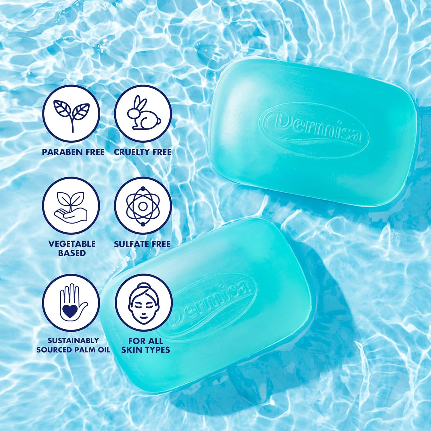 3 UNITS of SUPER CLEANING GLYCERIN FACIAL SOAP BAR - JABON 3 OZ DERMISA BRAND