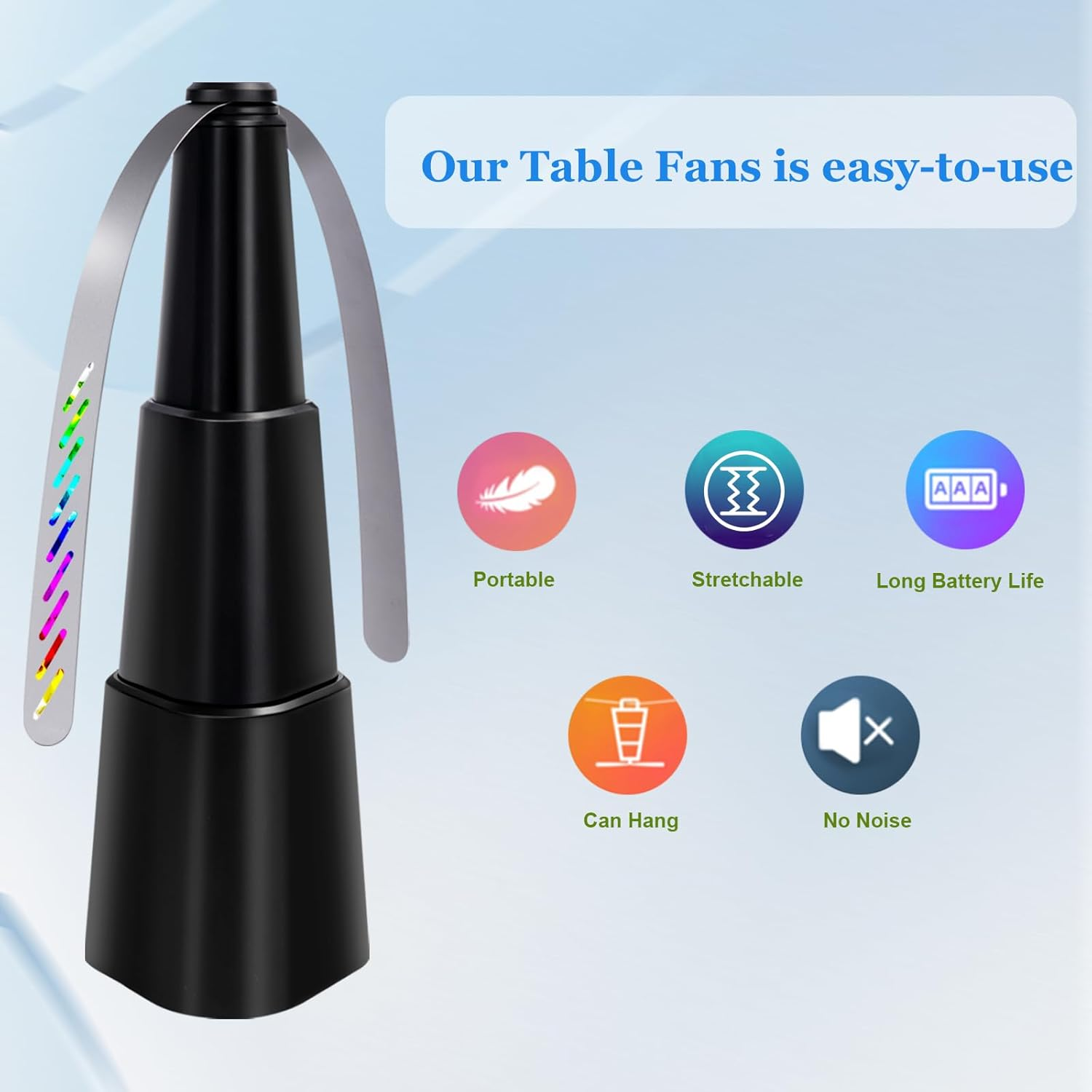 Stretchable Fly Fans for Tables 4 Packs,Portable Outdoor Fan,Food Fan for Indoor Outside,Battery Powered Fly Fan for Picnic,Party,Restaurant,Kitchen and BBQ image number 6