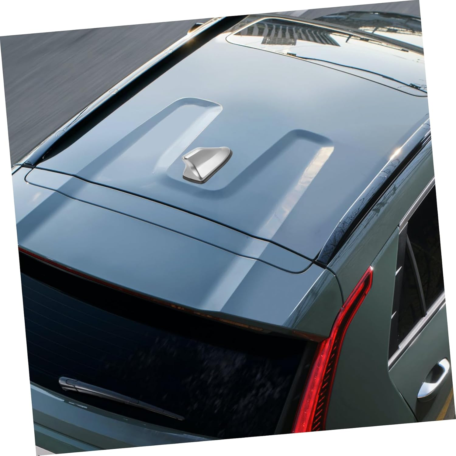 LIGHTAOTAO Car Shark Fin Antenna with Radio Signal Base for SUV and Car Roof, Non-Drill Installation Automotive Antenna Cover in Grey, Vehicle Audio Accessories for Enhanced Fm Radio Reception image number 4