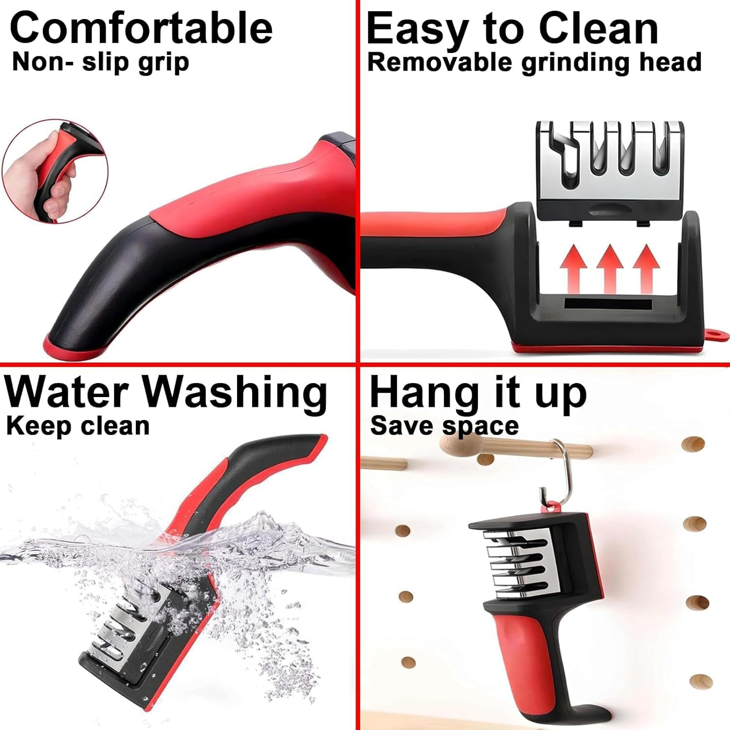 4-In-1 Knife Sharpener with Safety Gloves &ndash; Ultimate Sharpening Tool for Ceramic, Steel Knives & Scissors image number 4