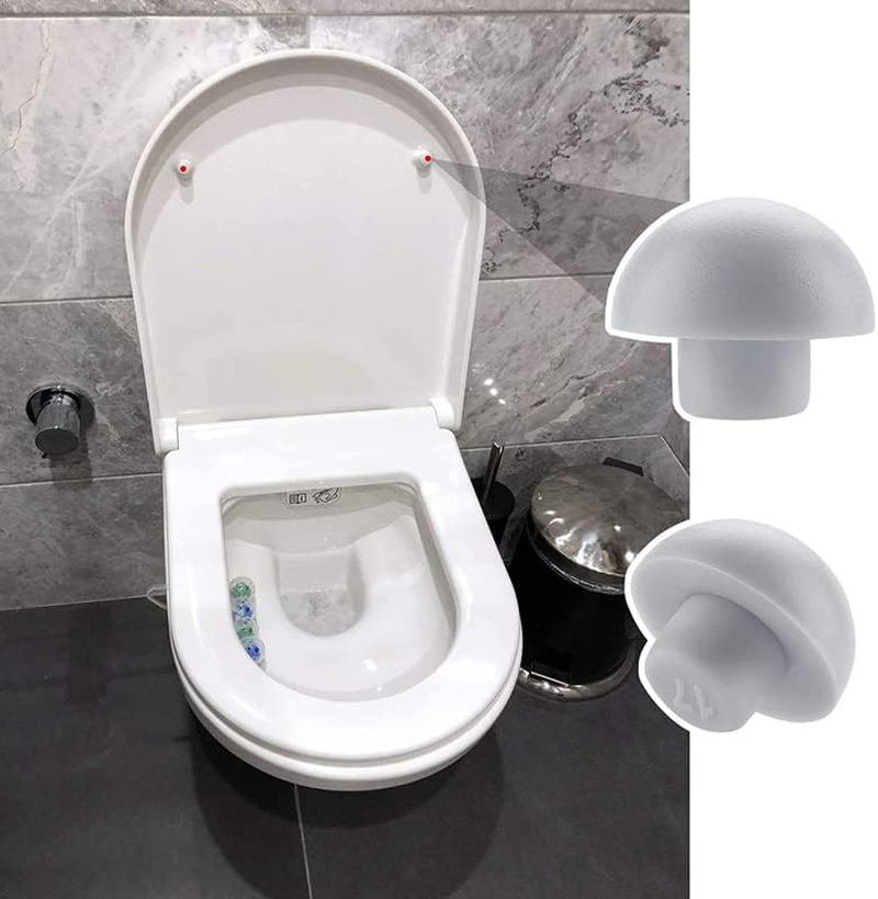 AIMALL 6PCS Toilet Seat Buffers Bumpers, Support Stopper for Toilet Seat,Universal Toilet Seat Buffer Toilet Lid Rubber Bumpers, Replacement Pads Grey Stop Bumper Accessories for Home, Hotel image number 2
