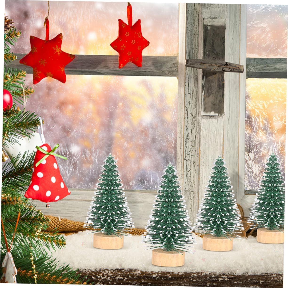 12Pcs Xmas Tree Decorations Christmas Ornaments Set Mini Christmas Tree Decorations for Home Office Showcase