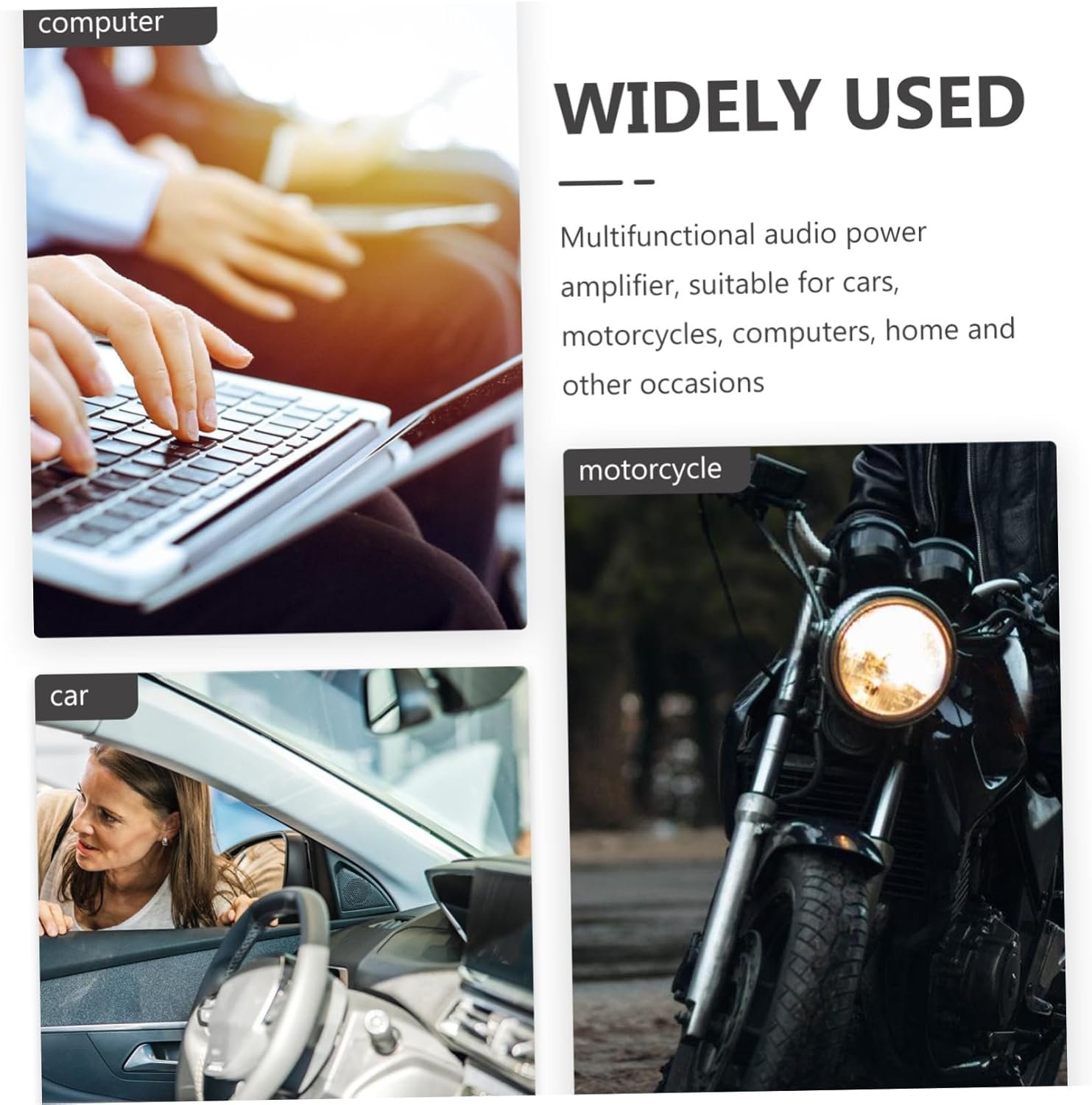 TOPPERFUN Stereo Amplifier Amplifier for Superior Sound Quality Cars Motorcycles and Home Lightweight and Versatile Audio