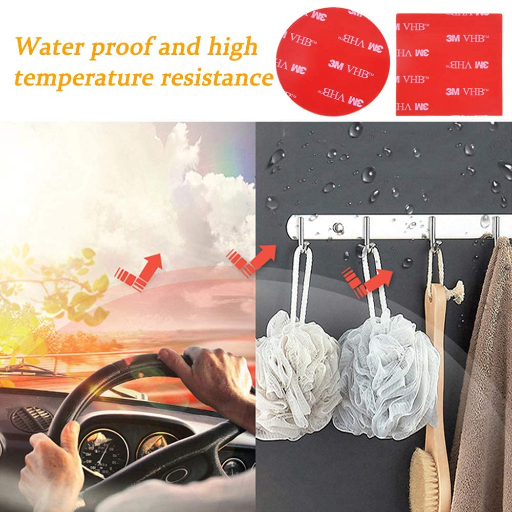 12 PCS 3M Double Sided Foam Adhesive Tape Pads,Round and Square VHB Sticky Pads Replacement Mounting Tape Strong Adhesive Clear Gel Tape Waterproof Foam Tape for Classroom DIY Craft Home Office (30Mm) image number 2