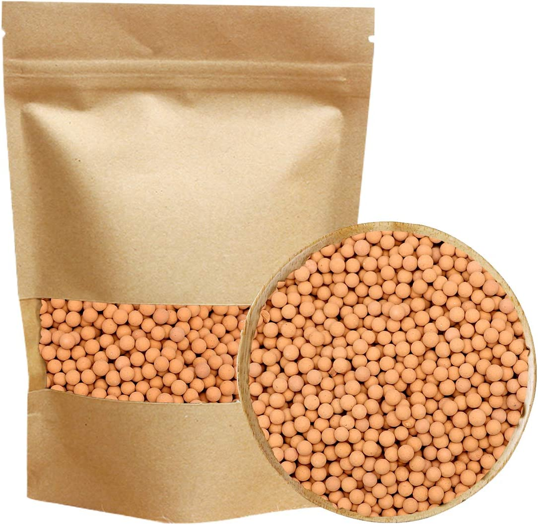 Clay Pebbles Gardening Ceramsite Orchid Hydroponic Grow Media Clay Rocks Drainage Water Purification Ceramsite Decor Cultivation Soil Stone Horticultural Grade for Soil Hydroponics Aquaponics 2.2Lb