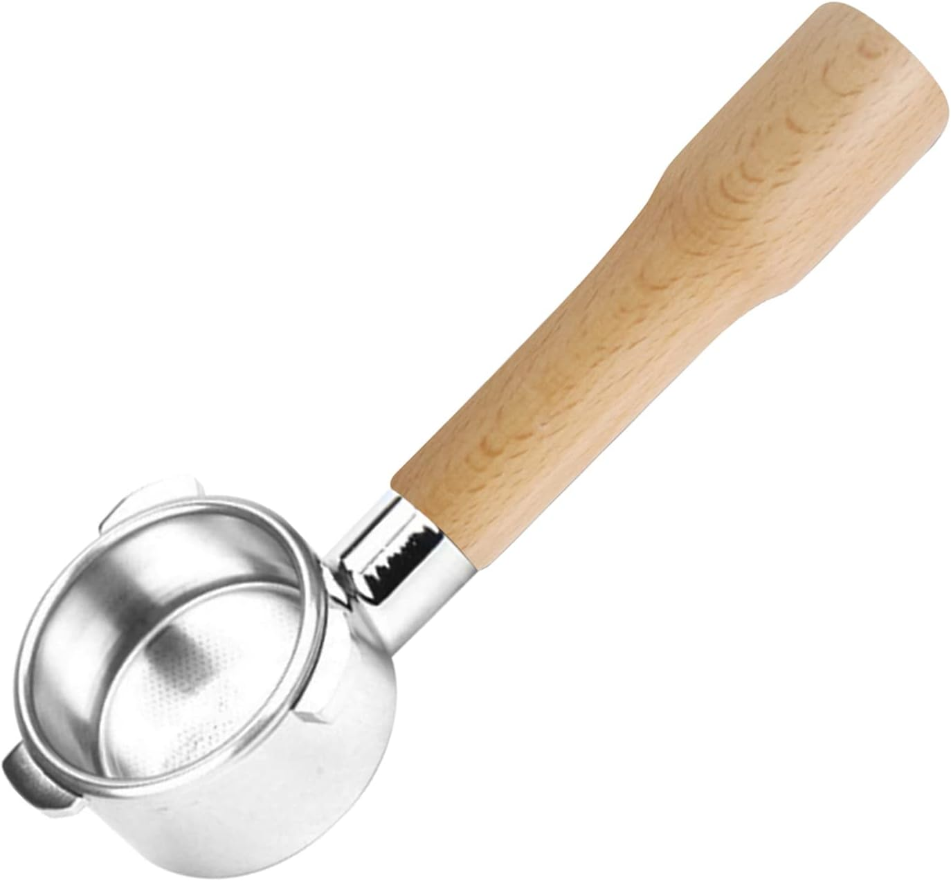 54Mm Coffee Bottomless Portafilter with Filter Basket & Wooden Handle Replacement for Breville 880/870/850 Coffee Machine Tool Reusable Alloy Filters Coffee Extraction Accessories Beech Wood image number 2