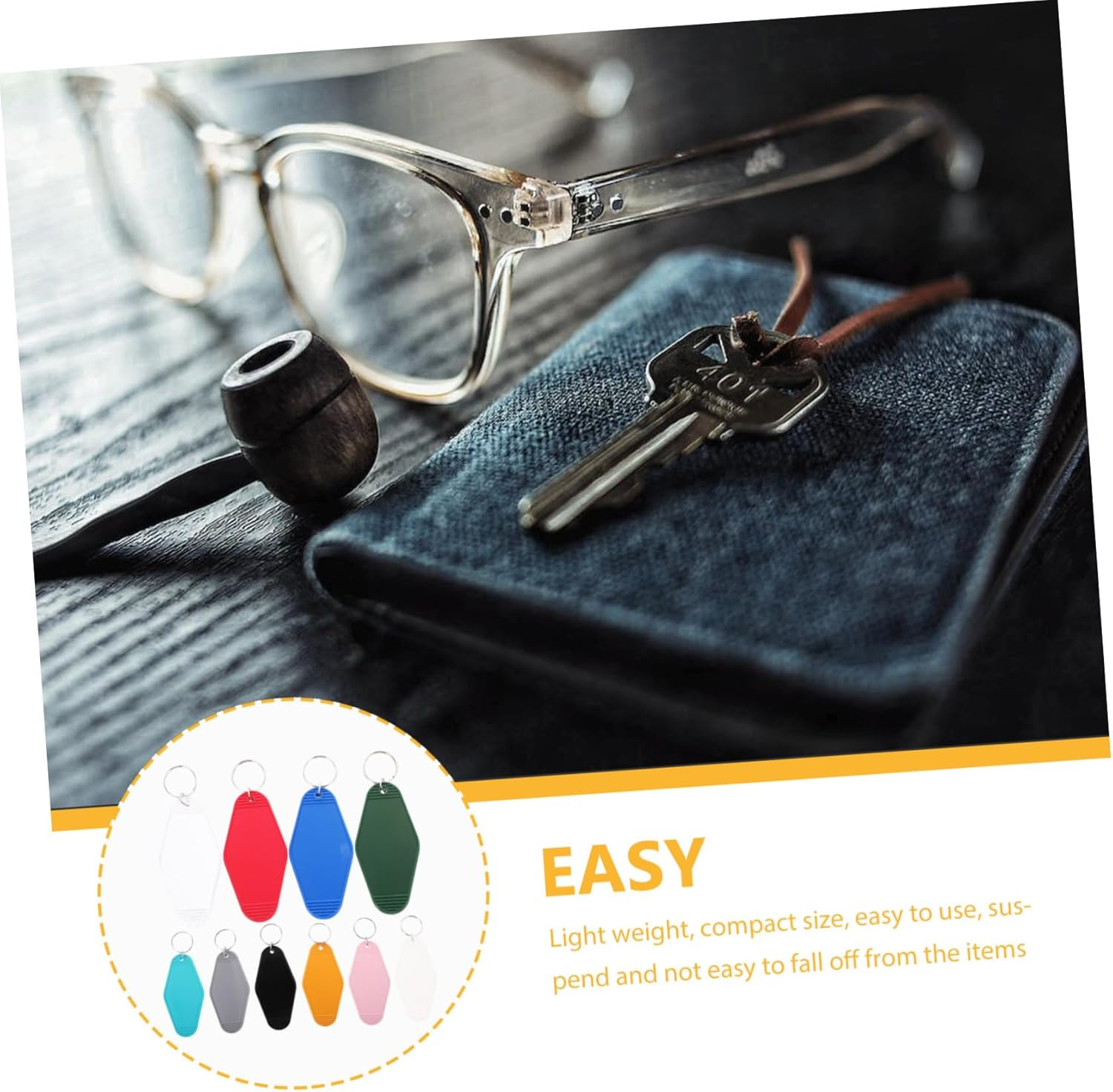 POPETPOP 20Pcs Plastic Blank Luggage Labels Keychain Tags Luggage Hanging Tags Backpack Keychain Blanks Random Color image number 5